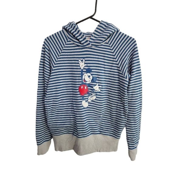 UniQlo X Disney Mickey Mouse Blue and Gray Hoodie Pullover Size XS - Picture 1 of 6